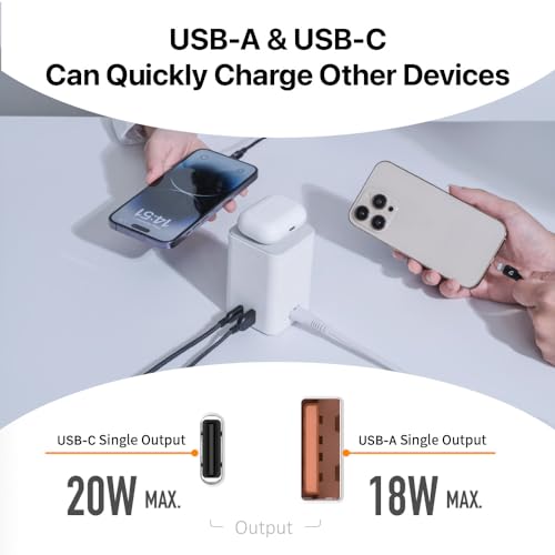 ADAM elements Mag 4 GaN 30W Magnetic 4-in-1 Charging Station, Wireless Desktop Charger for iPhone 17 16 15 14 Series, Apple Watch, AirPods & USB Devices (White)