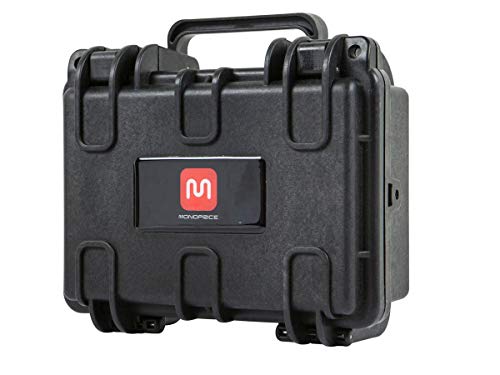 Monoprice Weatherproof / Shockproof Hard Case - Black IP67 level dust and water protection up to 1 meter depth with Customizable Foam, Black, 8.5" x 7.1" x 4" - color: Black, size: 2 Liter, style: Case
