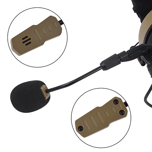 Noise Cancelling Sound Pick Up Over The Ear Boom Mic U94 Tactical Ptt Headphone for Motorola APX 6000 8000 XPR 6550 7550 7550e(Desert Tanm,NATO US Military Wired)