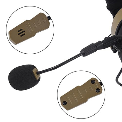 Noise Cancelling Sound Pick Up Over The Ear Boom Mic U94 Tactical Ptt Headphone for Motorola APX 6000 8000 XPR 6550 7550 7550e(Desert Tanm,NATO US Military Wired)