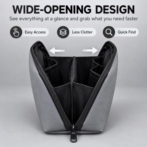Electronics Organizer Tech Pouch for Cables and Chargers, Gray - color: Grey