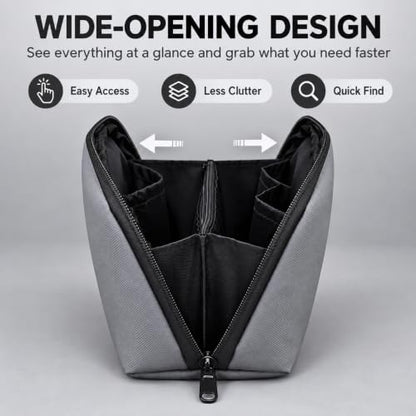 Electronics Organizer Tech Pouch for Cables and Chargers, Gray - color: Grey