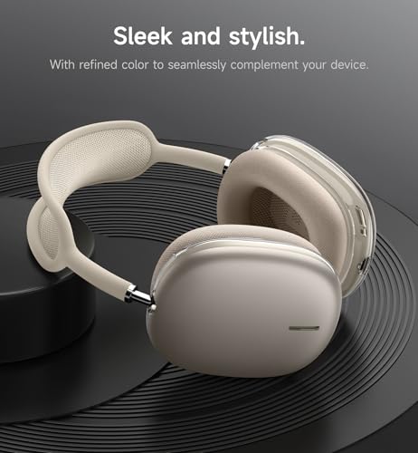 SURITCH for AirPods Max Case, TPU Anti-Scratch Ear Cups Cover, Rugged Shockproof Accessories Protective Cover - Natural Titanium - color: Natural Titanium