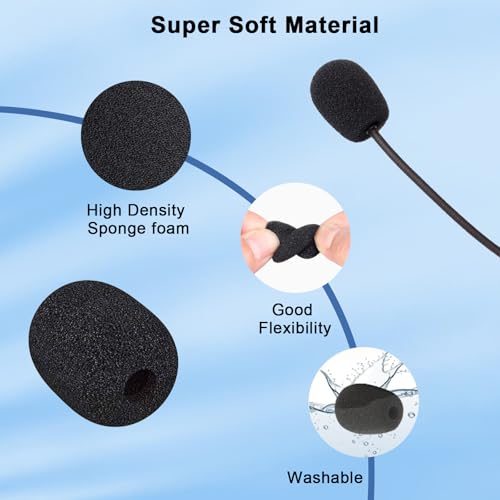 Headset Mic Cover Replacement Microphone Windscreen for Headphones(10 Pack) | Foam Mic Cover, Pop Filter for BlueParrott B250 B350 B450 B550 B650 S450 Turtle Beach Recon 50 Razer BlackShark V2 X Headsets