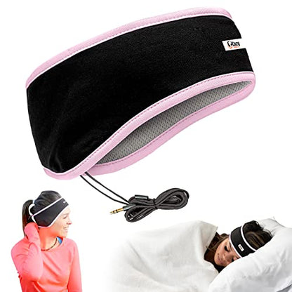 CozyPhones Sleep Headphones - Over Ear Headphones from Ultra Thin Cool Mesh Wired for Side Sleepers, Meditation, Running, Laptop, and Phone - Pink Lycra | Ultra Thin Cool Mesh Wired for Side Sleepers, Meditation, Running, Laptop, and Phone - color: Pink