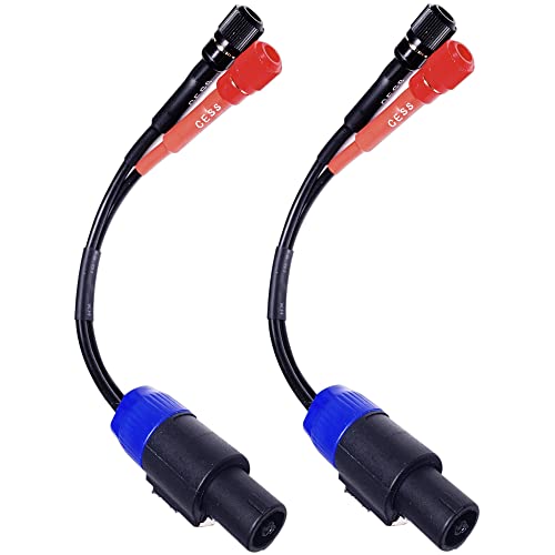 CNCESS Speakon Plug to Female Banana Jack Speaker Cable, 2 Pack | Binding post, Accept Banana Plug, Spade Fork, Bare Wire