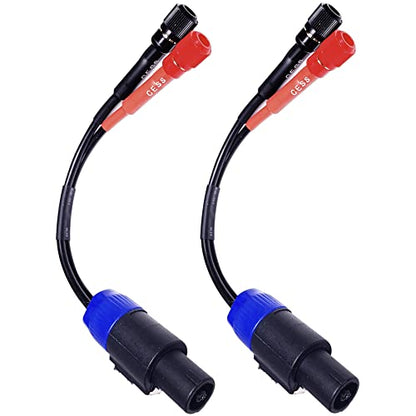 CNCESS Speakon Plug to Female Banana Jack Speaker Cable, 2 Pack | Binding post, Accept Banana Plug, Spade Fork, Bare Wire