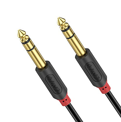 J&D 0.6cm(1/4인치) TRS 케이블, 금 도금 오디오웨이브 시리즈 6.35mm TRS 수-수 밸런스 인터커넥트 스테레오 오디오 케이블, 1/4인치 기타 악기 코드, 91.4cm(3피트) - size: 3 Feet