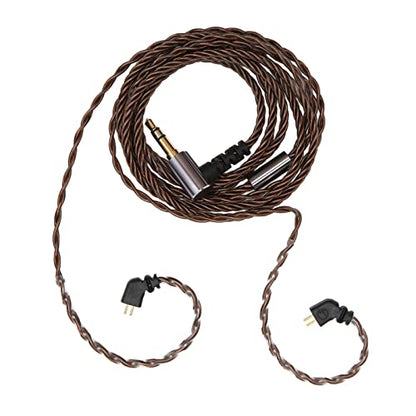 WW Replacement Earphone Cable, Oxygen Free Copper Headphone Upgrade Cable with Pre - Formed Ear Hooks, for TFZ TRN AS10 AS06 ZST ZS3 UE QDC CCA 2 - Pin 0.78mm