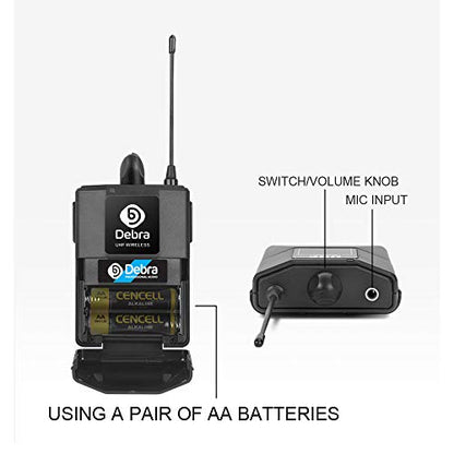 D Debra Audio AU400 Pro UHF 4 Channel Wireless Microphone System - color: with 2 Handheld & 2 Bodypack (A)
