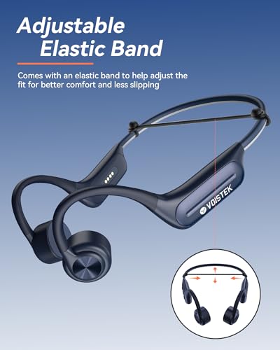 Voistek Bone Conduction Headphones with 32GB MP3 Player, IP68 Waterproof | Open-ear waterproof bone conduction headphones with 32GB MP3 player for running, cycling, swimming and phone-free workouts