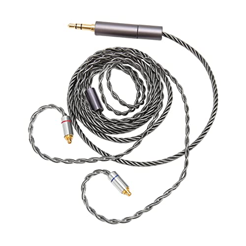 Earphone Cable for IE300 IE600 IE900 SE425 UE900 T100 W40, Upgraded Earphone Cable, 4-Core Pure Copper Silver-Plated Replacement Earphone Cable with Interchangeable 2.5mm/3.5mm/4.4mm Plug