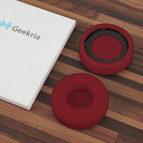 Geekria Replacement Ear Pads for Monster Beats MIXR Headphones Ear Cushions, Repair Parts (Red) - color: Red