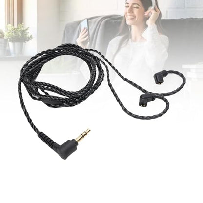 HiFiPro IEM Cable 3.5mm to QDC 0.78mm 2 Pin | OFC Braided, Lossless Sound, Wide Compatibility for CCA TRN Headphones