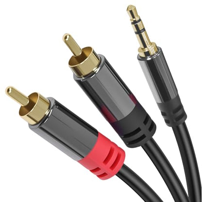 Cyberguys! 3.5mm to RCA Audio Cable, Aux to RCA, 3.3ft | Cable with Gold-Plated Connectors, Durable PVC Jacket – Aux Adapter for Phone, Laptop, Mixer, Speaker, Car Stereo, Home - size: 3.3ft