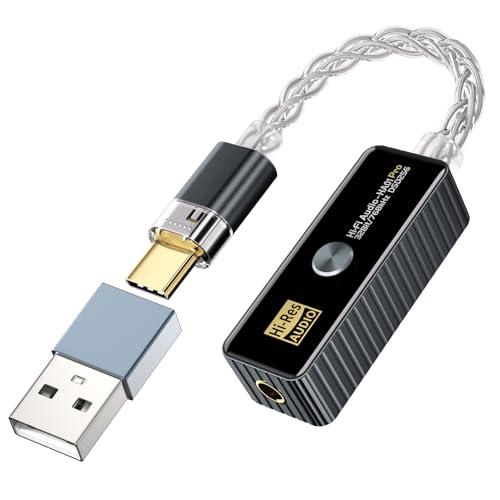 Daakro Headphone Amplifier - USB C to 3.5mm HiFi Audio Adapter 32bit/768KHz,Plug and Play Hi-res Audio Amp,Portable DAC & Headphone Amplifier Compatible with Android/iOS/Windows/Mac System