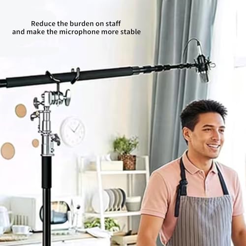 Boom Pole Holder, Metal Audio Boom Cradle Mount Stand for C-Stands