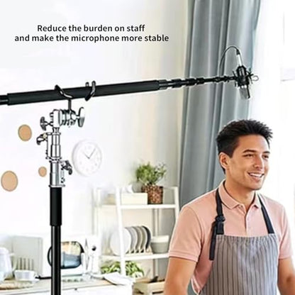 Boom Pole Holder, Metal Audio Boom Cradle Mount Stand for C-Stands