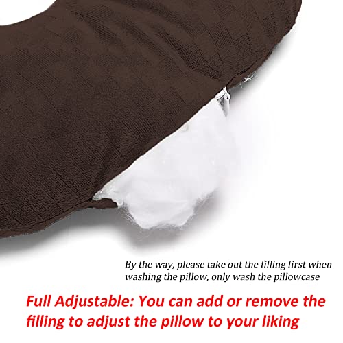 Ear Piercing Pillow with Hole for Cartilage Piercings, CNH Support - color: Dark Brown
