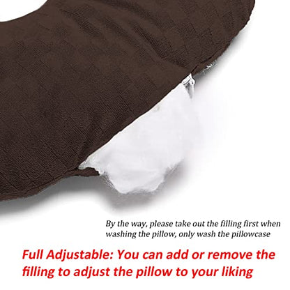 Ear Piercing Pillow with Hole for Cartilage Piercings, CNH Support - color: Dark Brown