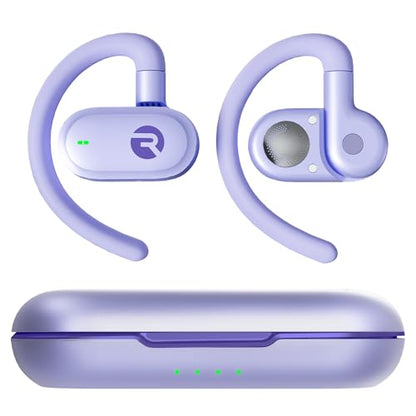 Raycon Fitness Open Ear Earbuds – Open Ear Headphones, Earbuds Wireless Bluetooth, Running Headphones, Sweat & Water-Resistant Earphones, 40 Hours Battery Life (Purple) - color: Purple