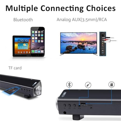 Computer Speakers for Desktop, 10W Wired USB Powered Sound Bar | BT 5.0, 3 Modes, Built-in Mic, Volume Control, Portable Speakers for PC Tablets Laptop Desktop Projector Cellphone