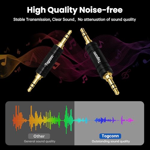 3.5mm 1/8 Inch AUX Audio Adapter 2 Pack，3.5mm TRS Stereo Male to Male Audio Headphone Jack Extender Connector，Gold-Plated, Compatible with Headphone, MP3 Player, Speakers，Tablet, Car Stereo，Microphone - style: 2 Pack