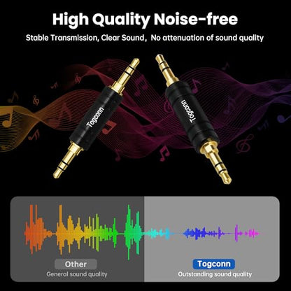 3.5mm 1/8 Inch AUX Audio Adapter 2 Pack，3.5mm TRS Stereo Male to Male Audio Headphone Jack Extender Connector，Gold-Plated, Compatible with Headphone, MP3 Player, Speakers，Tablet, Car Stereo，Microphone - style: 2 Pack
