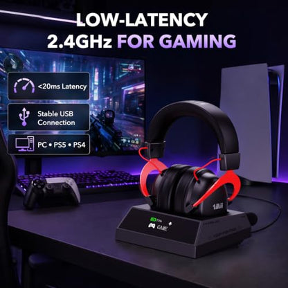 1Mii Aurisonic GX Wireless Gaming Headset for PC/PS5/PS4 with Charging Base