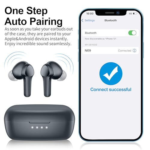 Wireless Earbuds,Immersive Sound Premium Deep Bass Hi-Fi Stereo Headset IPX8 Waterproof Bluetooth 5.3 with 4 Mics Call Noise Cancelling Wearable Technology Rings Earphones for iOS,Android,Workout - color: Royal Blue
