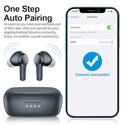 Wireless Earbuds,Immersive Sound Premium Deep Bass Hi-Fi Stereo Headset IPX8 Waterproof Bluetooth 5.3 with 4 Mics Call Noise Cancelling Wearable Technology Rings Earphones for iOS,Android,Workout - color: Royal Blue