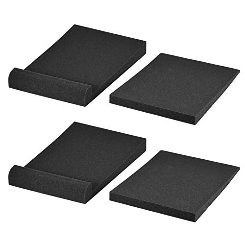 Speaker Isolation Foam Pads 2 Sets Angled Design Max. 11 * 7.4 Inch Usable Area Ideal for Professional Recording Studios
