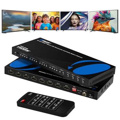 OREI 4x4 HDMI Matrix Switch 4K Downscale, ARC, Audio Extraction, HDCP 2.2 - size: 4x4