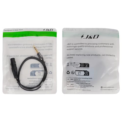 J&D XLR Female to 1/4 Inch 6.35mm TRS Stereo Jack Cable, XLR to Quarter inch Balanced Signal Interconnect Patch Cord for Speaker Condenser Mic Guitar Mixer AMP, 3 Feet - size: 3 Feet