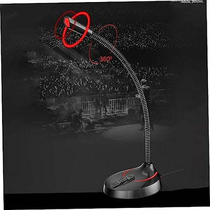 Hemoton Portable Microphone Stand Gooseneck Round Base Desktop Bracket for Online Meetings and Broadcasts Black Version