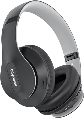 Wireless Bluetooth Headphones Over Ear V6.0 HiFi Stereo with Mic | 65H Playtime 6EQ Modes Foldable Bluetooth Headset with Microphone for Travel Smartphone Computer Laptop Grey - color: Grey