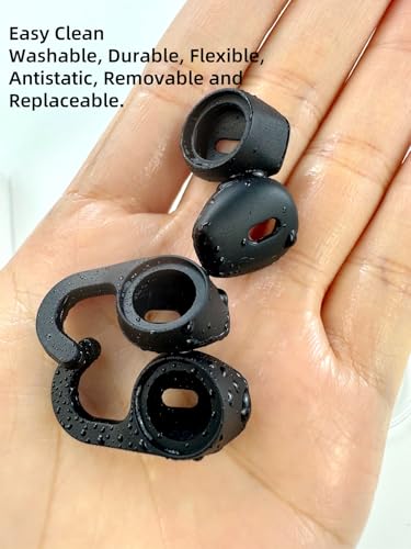 Eargels Ear Loops Tips for Jabra Stealth UC Bluetooth Silicone - color: Black