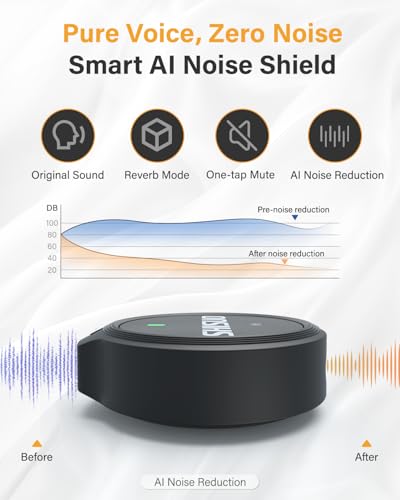 Wireless Microphone for iPhone 16 15 14 Android, Magnetic Lavalier Lapel Microphone with Charging Case, AI Noise Cancelling Mini Clip-on Mic for Content Creators, YouTube, Vlog, TikTok, PC - color: Black
