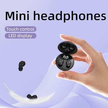 Invisible Sleep Earbuds,Mini Sleep Earbuds Headphones Wireless Bluetooth 5.4,Mini Invisible Wireless Earbuds for Small Ear Canals,Soft in-Ear Ear Plugs for Sleeping Small Ears Gym (Black) - color: Black