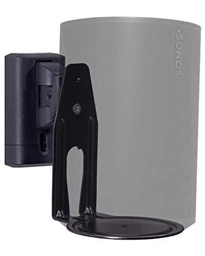 Sanus Single Black Speaker Mount for Sonos Era 100 - Swivel & Tilt, Easy 15-Minute Install - color: Black Single