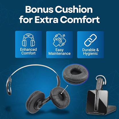 for Plantronics Standard Headband 84605 + Extra Cushion Replacement Over-The-Head Headset for Savi CS540 W740 W745 W440 W740-M C054 CS540XD 8240 8245 W445