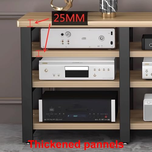 Display Shelf Stand, Small Shelf Stand, Media Stand, Rack Audio Tower Heavy Duty with Non-Slip Footpads 3 Colors 3 Sizes,Brown4 Layer - color: Brown, size: 4 layer