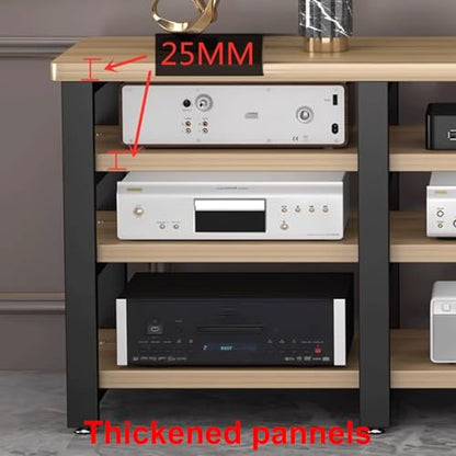 Display Shelf Stand, Small Shelf Stand, Media Stand, Rack Audio Tower Heavy Duty with Non-Slip Footpads 3 Colors 3 Sizes,Brown4 Layer - color: Brown, size: 4 layer