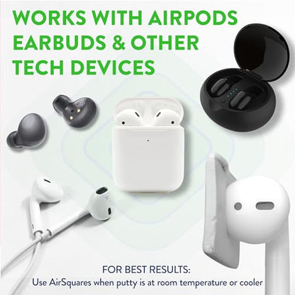 Cleaner Kit for Airpods by AirSquares | the Original Earbud Cleaning Putty Compatible with Airpods & Earbuds, Remove Wax, Dirt & Gunk from Tech Devices, As Seen on NBC's Today Show (12 Pack) | Compatible with Airpods & Earbuds, Removes Wax, Dirt & Gunk, T