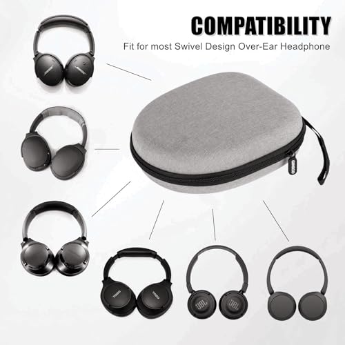 Ginsco Universal Headphone Case Compatible with JBL Tune 510BT 720BT, Sony WH-CH 720N/WH-CH520, with Sony/JBL/Soundcore Q20i Q30/BERIBES/TOZO/KVIDIO etc Wireless Headphones Gray - color: Gray