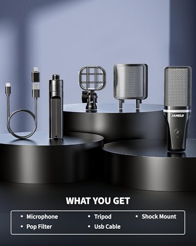 USB Gaming Microphone, Computer Recording Condenser Mic for PC/Laptop/Phone, RGB, Headphone Output, Mute Button, Volume Control, for Streaming, Podcast, Studio, YouTube - size: Square Microphone