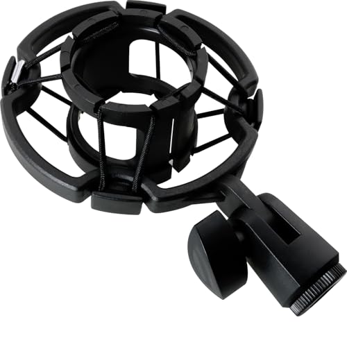 ZCZQC Microphone Shock Mount Universal Microphone Suspension Bracket Recording Live Performance Audio Accessories for 1.65-1.81in Diameter Studio Condenser Microphones Black