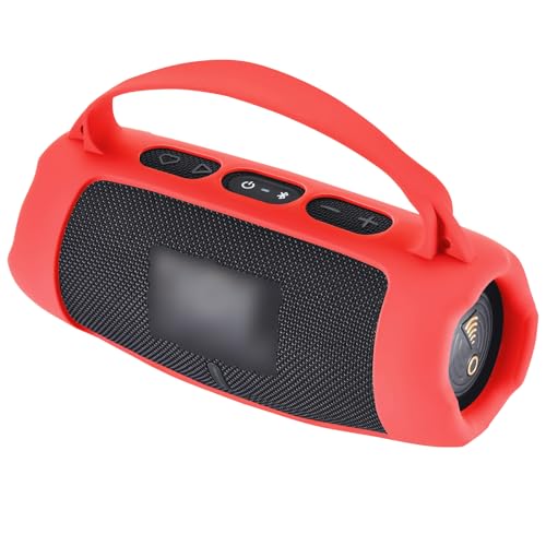 Silicone Case for JBL Charge 5 Wi-Fi/Charge 5 Portable Bluetooth Speaker, Protective Sleeve with Handle and Shoulder Strap Wireless Speakers Accessories (Red) - color: Red