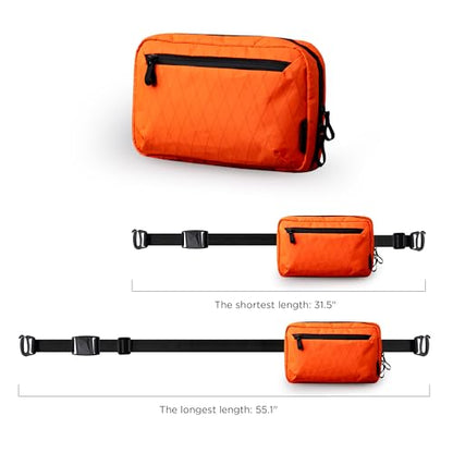 ALPAKA Elements Tech Case Tech 파우치 2.1L 케이블 백 핫 오렌지 X-Pac RVX21 | 내후성 원단, YKK 아쿠아가드 지퍼, 탈착식 어깨끈, 전자 제품 및 액세서리, 일상 업무 여행에 이상적 - color: 핫 오렌지-2.1L-X-Pac RVX21