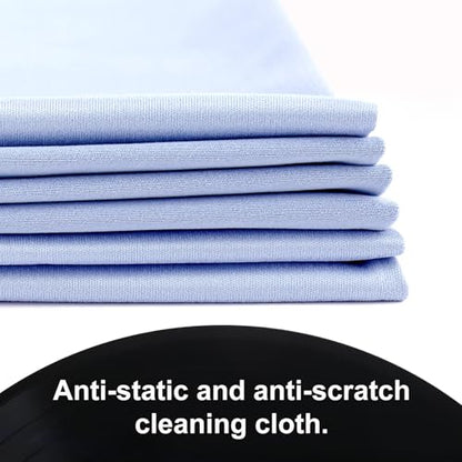 Record Cleaning Cloth, 6 Pack 12''x12'' Anti-Static Microfiber Towel by Gartopvoiz Lint-Free Cleaner for LP Record Vinyl, Glasses, TV Screen, Laptop